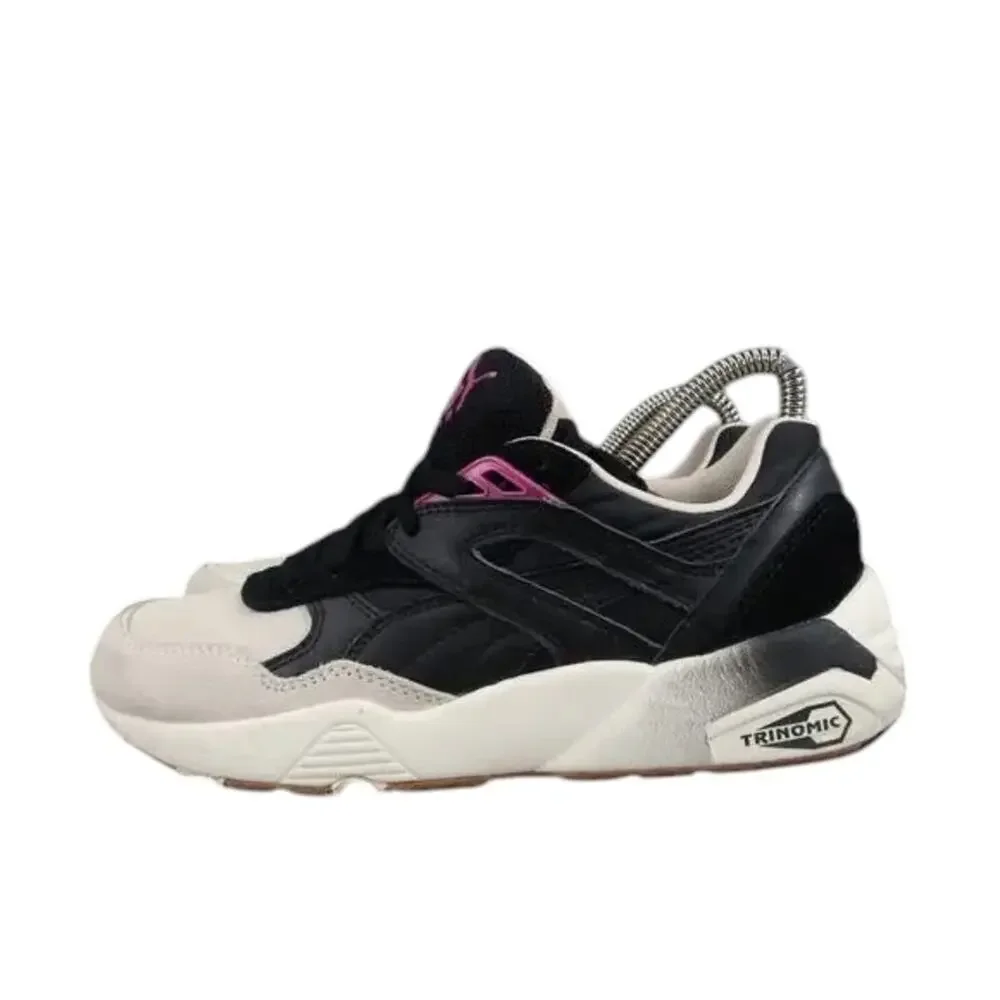 Puma Shoes Womens 6.5 Athletic Trainer Leather Blocks Stripes Trinomic Sneakers